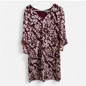 Karl Lagerfeld Burgundy and Pink Lace Dress